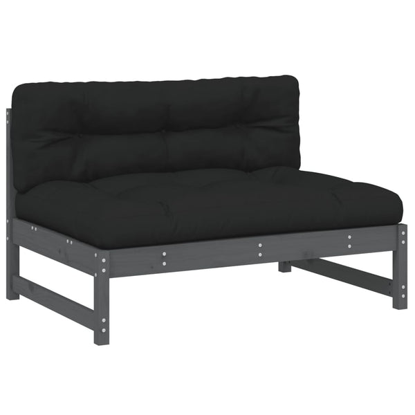 Graues Mittelsofa 120x80 cm Kiefer Massivholz