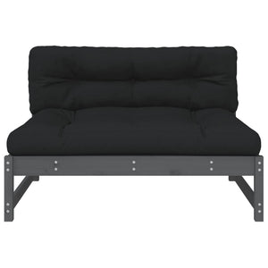 Graues Mittelsofa 120x80 cm Kiefer Massivholz