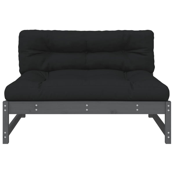 Graues Mittelsofa 120x80 cm Kiefer Massivholz