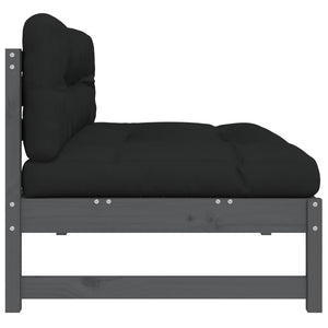 Graues Mittelsofa 120x80 cm Kiefer Massivholz