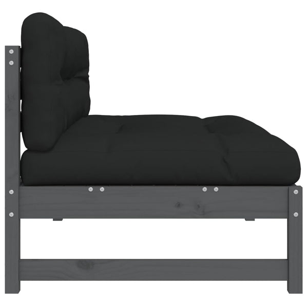 Graues Mittelsofa 120x80 cm Kiefer Massivholz