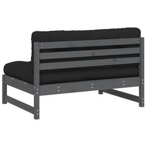 Graues Mittelsofa 120x80 cm Kiefer Massivholz