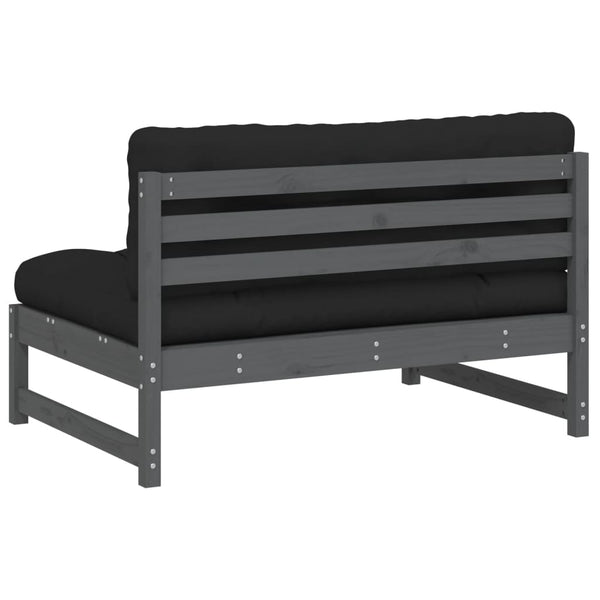 Graues Mittelsofa 120x80 cm Kiefer Massivholz