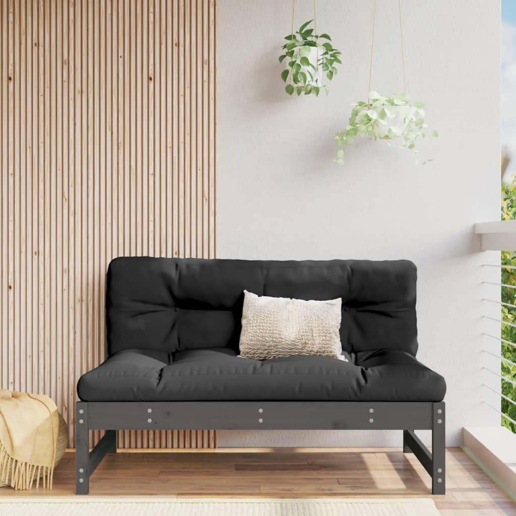 Graues Mittelsofa 120x80 cm Kiefer Massivholz