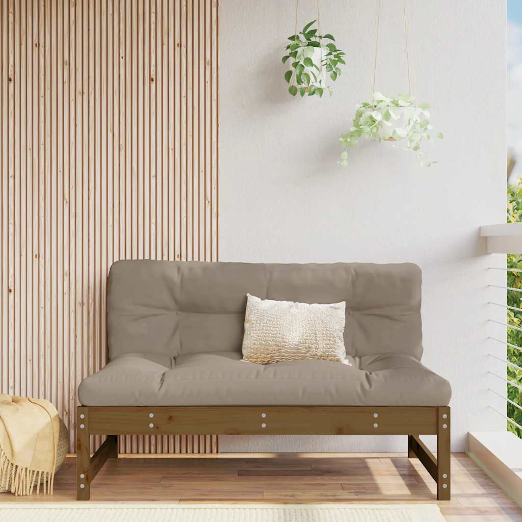Honigbraunes Mittelsofa 120cm Kiefer Massivholz
