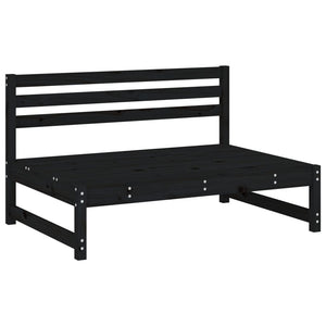Schwarzes Mittelsofa 120 cm Kiefer Massivholz
