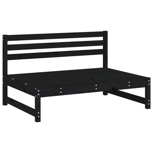 Schwarzes Mittelsofa 120 cm Kiefer Massivholz