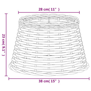 Lampenschirm Weiß Korbweide Ø38cm