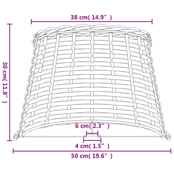 Lampenschirm Braun Korbweide Ø50cm