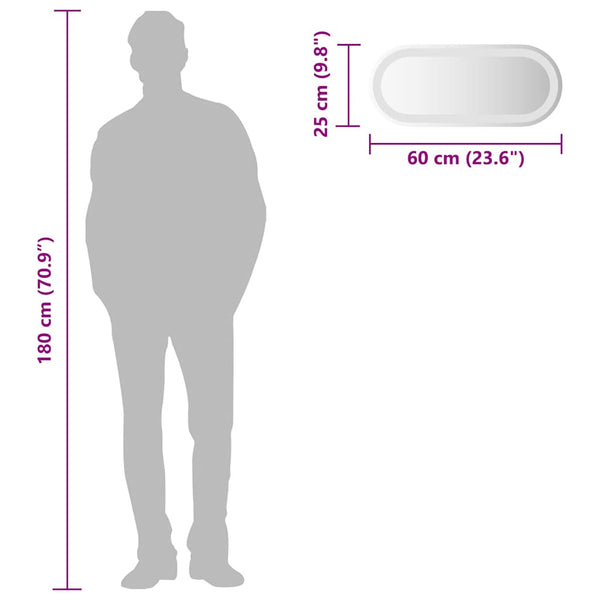 LED Badspiegel Oval 60x25 cm