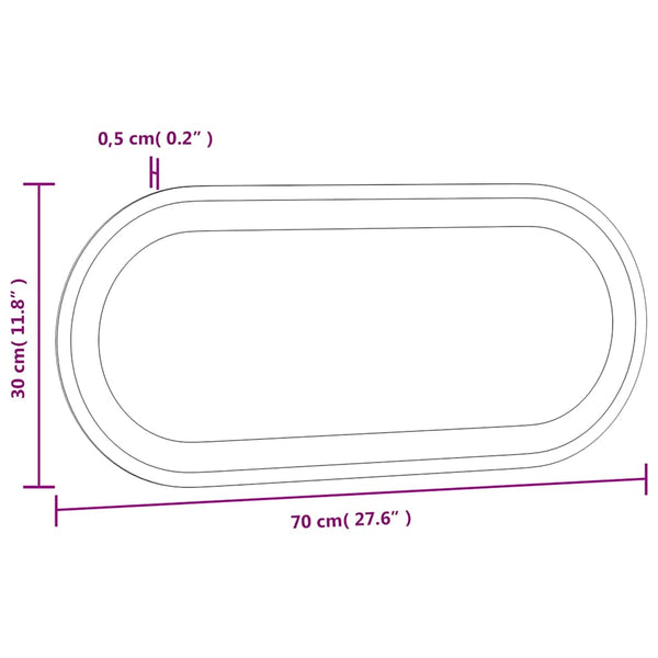 LED Badspiegel Oval 70x30 cm