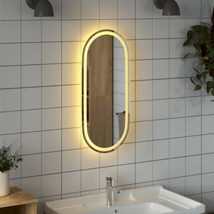 LED Badspiegel Oval 80x35 cm