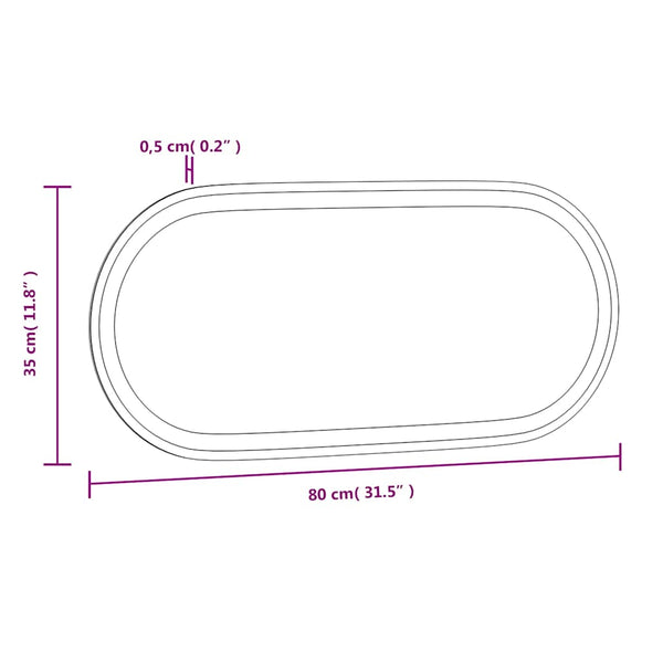 LED Badspiegel Oval 80x35 cm