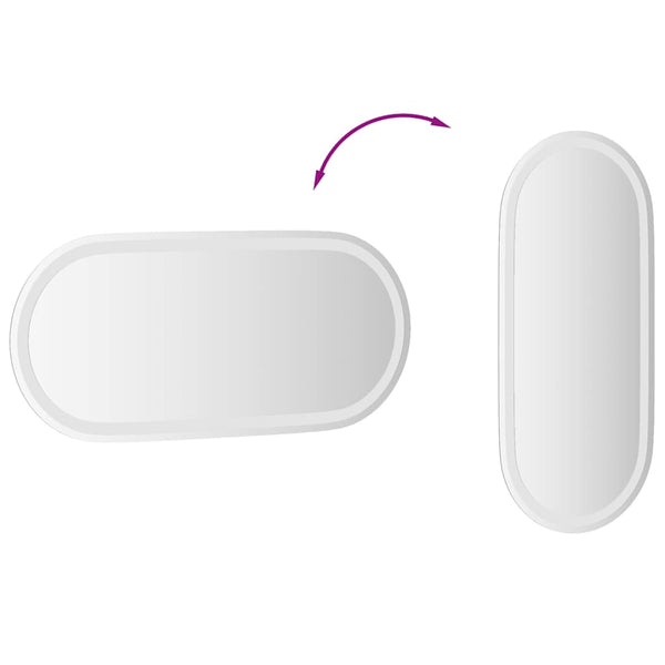 LED Badspiegel Oval 80x35 cm