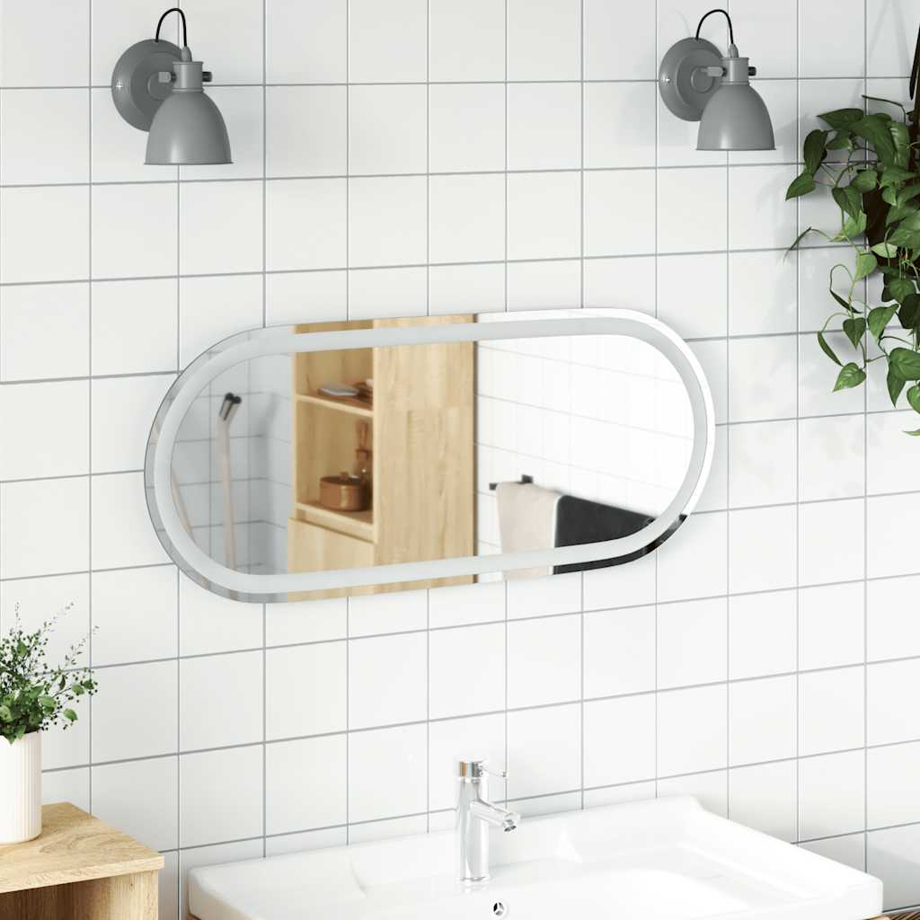 LED Badspiegel Oval 80x35 cm