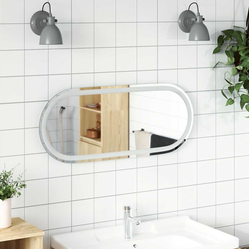 LED Badspiegel Oval 90x40 cm