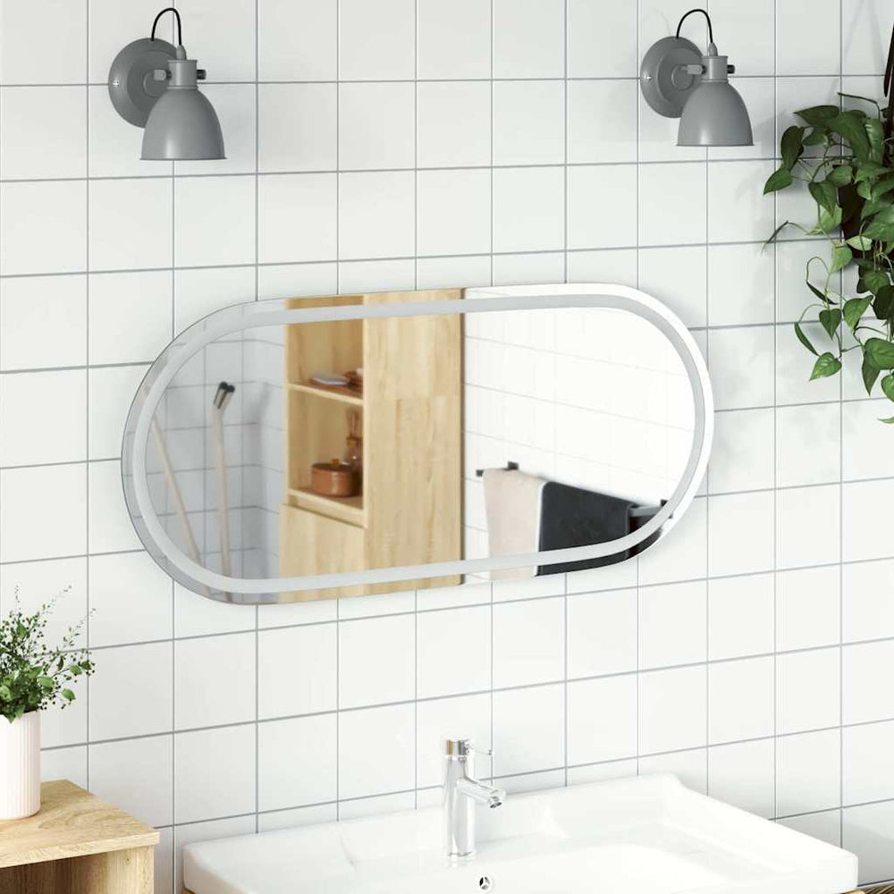 LED Badspiegel Oval 100x45 cm