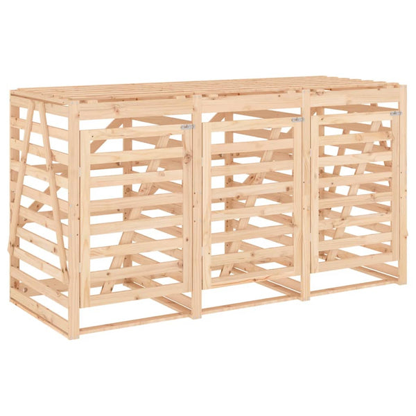 Mülltonnenbox für 3 Tonnen Massivholz Kiefer