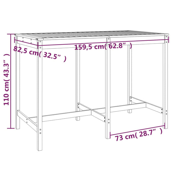 vidaXL Ensemble de bar de jardin 7 pcs Bois massif de douglas