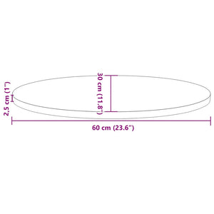 Tischplatte Oval 60x30 cm Kiefer Massivholz