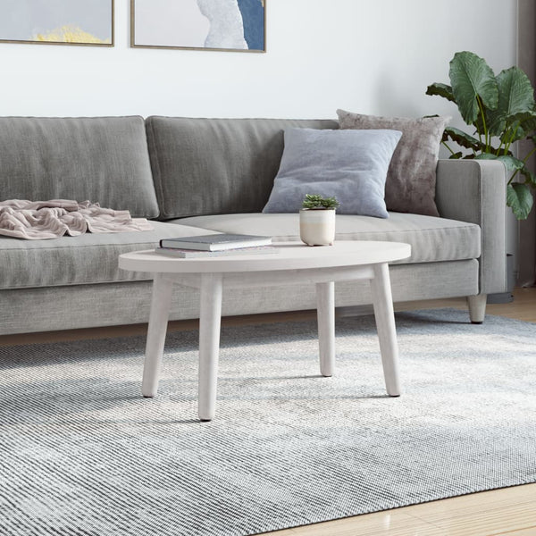 Weiße Tischplatte Oval 70x35 cm Kiefer Massivholz