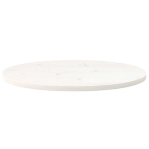 Weiße Tischplatte Oval 70x35 cm Kiefer Massivholz