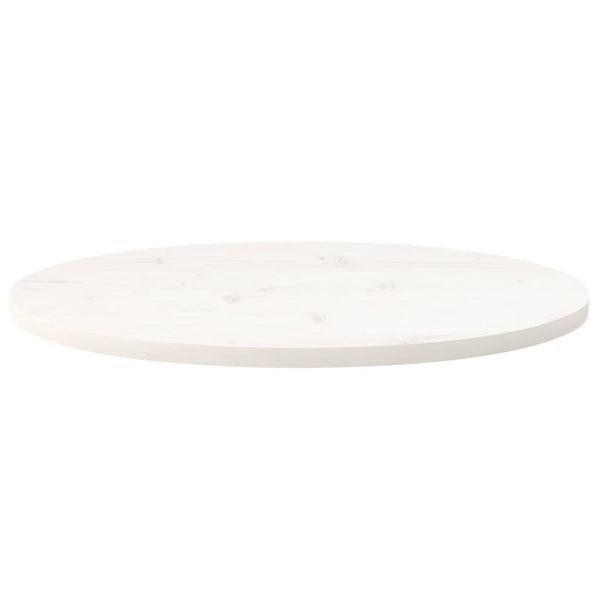 Weiße Tischplatte Oval 70x35 cm Kiefer Massivholz