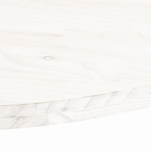 Weiße Tischplatte Oval 70x35 cm Kiefer Massivholz