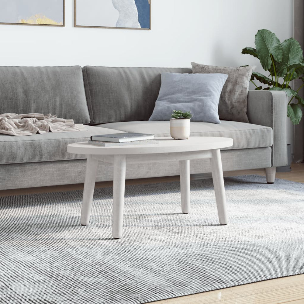 vidaXL Plateau de table Blanc 80x40x2,5 cm Pin Massif Ovale