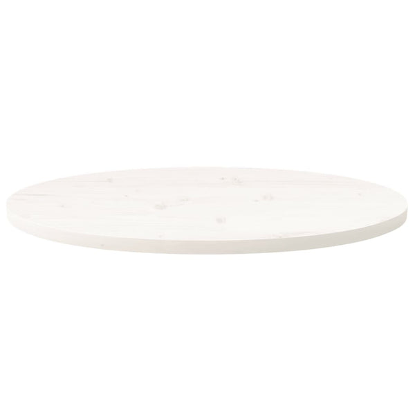 Weiße Tischplatte Oval 80x40 cm Kiefer Massivholz