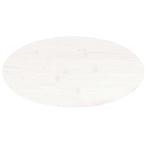 Weiße Tischplatte Oval 80x40 cm Kiefer Massivholz