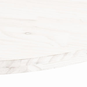 Weiße Tischplatte Oval 80x40 cm Kiefer Massivholz