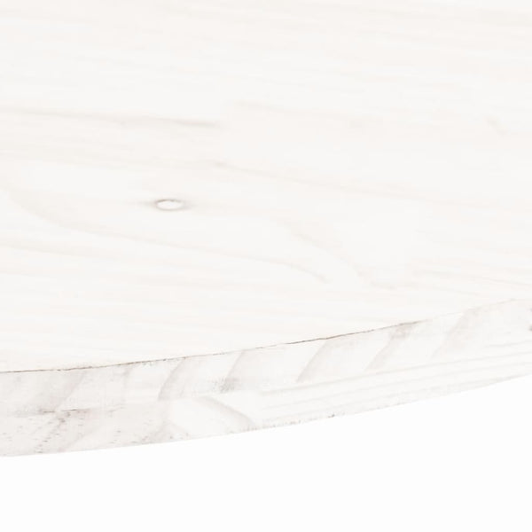 Weiße Tischplatte Oval 80x40 cm Kiefer Massivholz