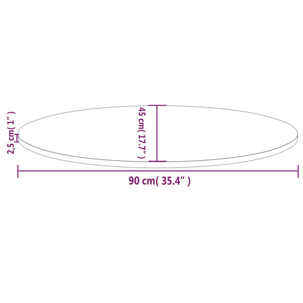 Massivholz Tischplatte Kiefer Oval 90x45 cm