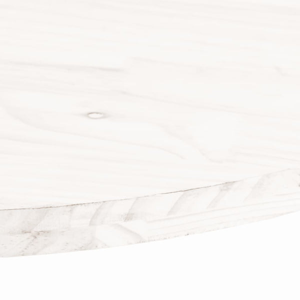 Tischplatte Weiß 90x45 cm Kiefer Massivholz Oval