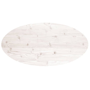 Weiße Tischplatte Oval 100x50 cm Kiefer Massivholz