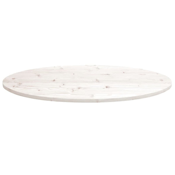 Weiße Tischplatte Oval, 110x55 cm, Kiefer Massivholz