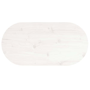 Tischplatte Weiß Oval 60x30 cm Kiefer Massivholz