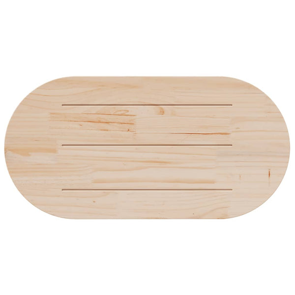 Massivholz Tischplatte Kiefer Oval 100x50 cm