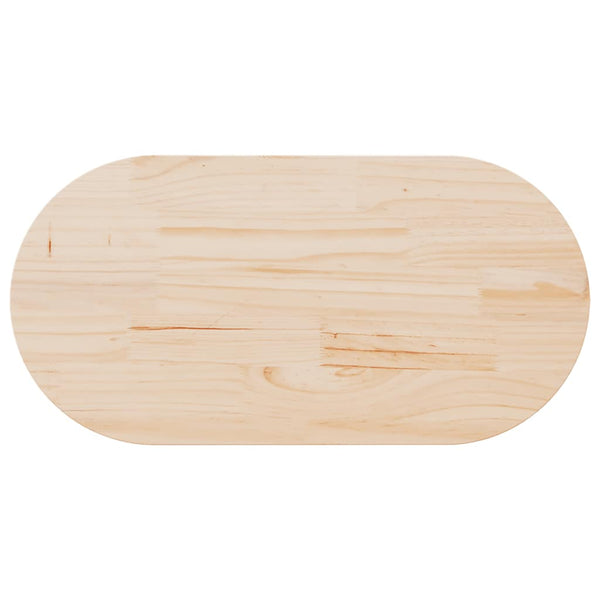 Massivholz Tischplatte Kiefer Oval 100x50 cm