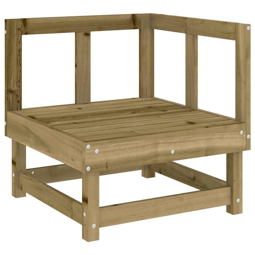 vidaXL Canapé d'angle de jardin en bois de pin imprégné