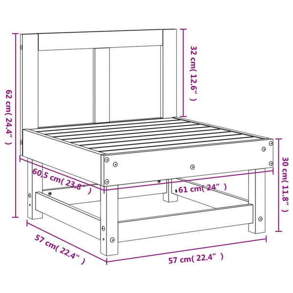 vidaXL Canapé d'angle de jardin en bois de douglas massif