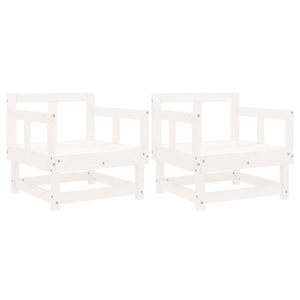 vidaXL Chaises de jardin 2 pcs Blanc Bois de pin massif