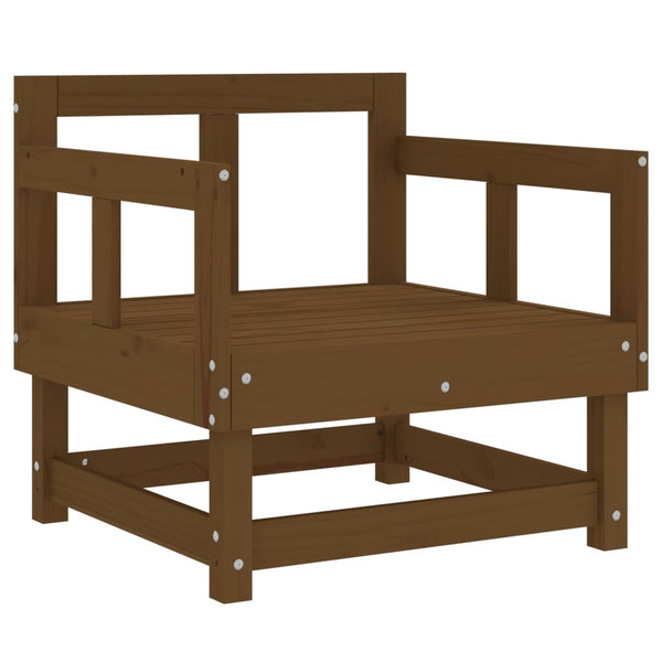 2er Set Gartenstühle Honigbraun Kiefer Massivholz