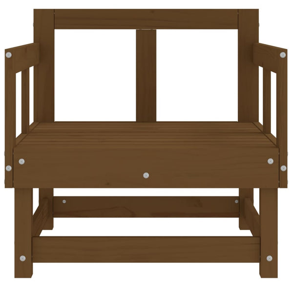 2er Set Gartenstühle Honigbraun Kiefer Massivholz