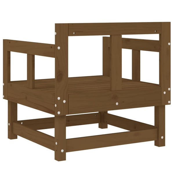 2er Set Gartenstühle Honigbraun Kiefer Massivholz