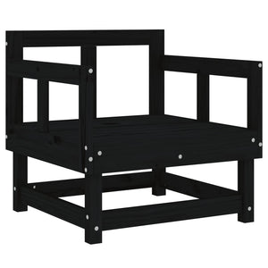 Gartenstühle 2er Set Kiefer Massivholz Schwarz