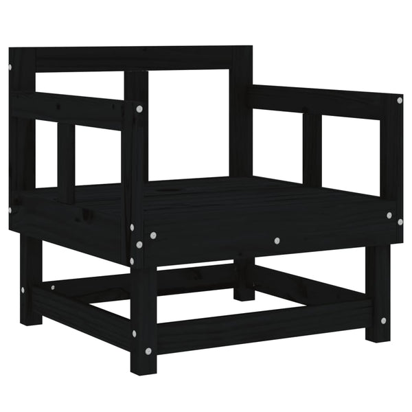 Gartenstühle 2er Set Kiefer Massivholz Schwarz