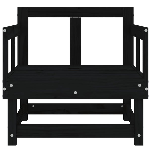 Gartenstühle 2er Set Kiefer Massivholz Schwarz