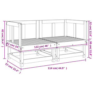 vidaXL Garden Corner Sofas 2 pcs. Solid Douglas Fir Wood